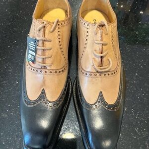 Two-Tone Black and Tan Oxford lace up